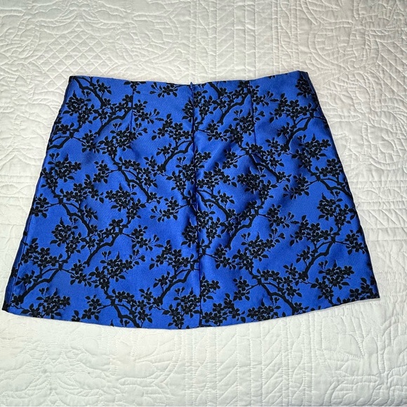 Zara Blue Jacquard Asian Skirt Women’s Size Large - Picture 6 of 10